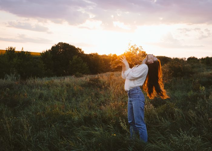 National Relaxation Day, relaxation practices, mental health, slow living concept. Young girl with